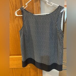 LOFT Black and White Sleeveless Blouse